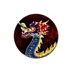 Dragon Lights Main Dragon Rubber Coaster (round)  by Riverwoman