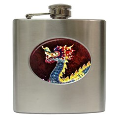 Dragon Lights Main Dragon Hip Flask (6 Oz) by Riverwoman