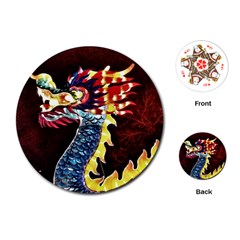 Dragon Lights Main Dragon Playing Cards (round) by Riverwoman