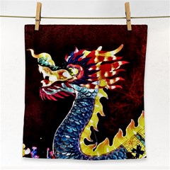 Dragon Lights Main Dragon Face Towel by Riverwoman