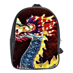 Dragon Lights Main Dragon School Bag (xl) by Riverwoman