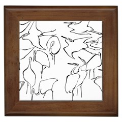 Katsushika Hokusai, Egrets From Quick Lessons In Simplified Drawing Framed Tiles by Valentinaart