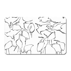 Katsushika Hokusai, Egrets From Quick Lessons In Simplified Drawing Magnet (rectangular) by Valentinaart