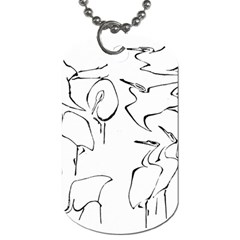 Katsushika Hokusai, Egrets From Quick Lessons In Simplified Drawing Dog Tag (one Side) by Valentinaart