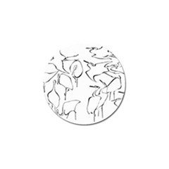 Katsushika Hokusai, Egrets From Quick Lessons In Simplified Drawing Golf Ball Marker by Valentinaart