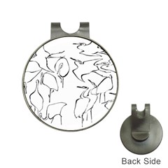 Katsushika Hokusai, Egrets From Quick Lessons In Simplified Drawing Hat Clips With Golf Markers by Valentinaart