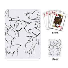 Katsushika Hokusai, Egrets From Quick Lessons In Simplified Drawing Playing Cards Single Design by Valentinaart