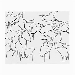 Katsushika Hokusai, Egrets From Quick Lessons In Simplified Drawing Small Glasses Cloth (2-side) by Valentinaart