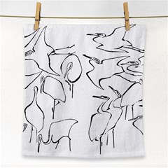 Katsushika Hokusai, Egrets From Quick Lessons In Simplified Drawing Face Towel by Valentinaart