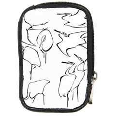 Katsushika Hokusai, Egrets From Quick Lessons In Simplified Drawing Compact Camera Leather Case by Valentinaart