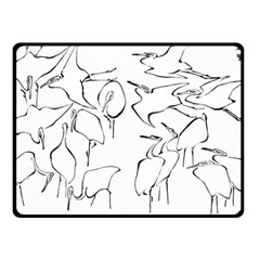 Katsushika Hokusai, Egrets From Quick Lessons In Simplified Drawing Double Sided Fleece Blanket (small)  by Valentinaart