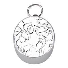 Katsushika Hokusai, Egrets From Quick Lessons In Simplified Drawing Mini Silver Compasses by Valentinaart