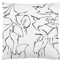 Katsushika Hokusai, Egrets From Quick Lessons In Simplified Drawing Standard Flano Cushion Case (two Sides) by Valentinaart