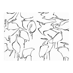 Katsushika Hokusai, Egrets From Quick Lessons In Simplified Drawing Double Sided Flano Blanket (mini)  by Valentinaart