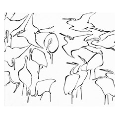 Katsushika Hokusai, Egrets From Quick Lessons In Simplified Drawing Double Sided Flano Blanket (small)  by Valentinaart