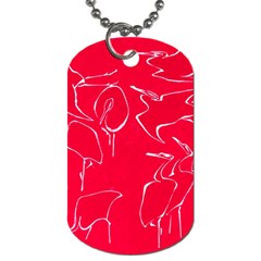 Katsushika Hokusai, Egrets From Quick Lessons In Simplified Drawing Dog Tag (two Sides) by Valentinaart