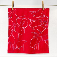 Katsushika Hokusai, Egrets From Quick Lessons In Simplified Drawing Face Towel by Valentinaart