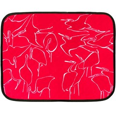 Katsushika Hokusai, Egrets From Quick Lessons In Simplified Drawing Fleece Blanket (mini) by Valentinaart