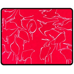 Katsushika Hokusai, Egrets From Quick Lessons In Simplified Drawing Fleece Blanket (medium)  by Valentinaart