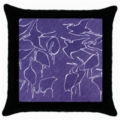 Katsushika Hokusai, Egrets From Quick Lessons In Simplified Drawing Throw Pillow Case (black) by Valentinaart