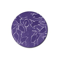 Katsushika Hokusai, Egrets From Quick Lessons In Simplified Drawing Rubber Coaster (round)  by Valentinaart