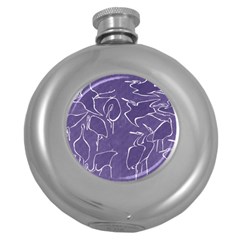 Katsushika Hokusai, Egrets From Quick Lessons In Simplified Drawing Round Hip Flask (5 Oz) by Valentinaart