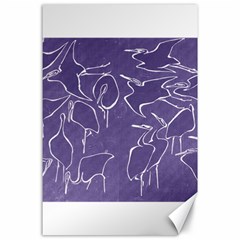 Katsushika Hokusai, Egrets From Quick Lessons In Simplified Drawing Canvas 24  X 36  by Valentinaart