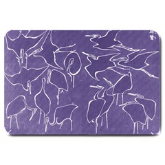 Katsushika Hokusai, Egrets From Quick Lessons In Simplified Drawing Large Doormat  by Valentinaart