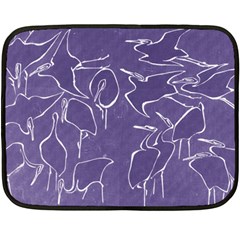 Katsushika Hokusai, Egrets From Quick Lessons In Simplified Drawing Double Sided Fleece Blanket (mini)  by Valentinaart