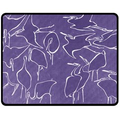 Katsushika Hokusai, Egrets From Quick Lessons In Simplified Drawing Fleece Blanket (medium)  by Valentinaart