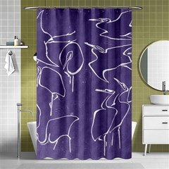 Katsushika Hokusai, Egrets From Quick Lessons In Simplified Drawing Shower Curtain 48  X 72  (small)  by Valentinaart