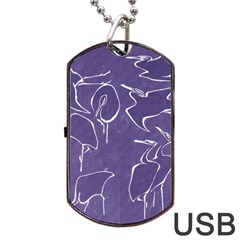 Katsushika Hokusai, Egrets From Quick Lessons In Simplified Drawing Dog Tag Usb Flash (one Side) by Valentinaart