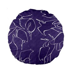 Katsushika Hokusai, Egrets From Quick Lessons In Simplified Drawing Standard 15  Premium Round Cushions by Valentinaart