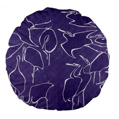 Katsushika Hokusai, Egrets From Quick Lessons In Simplified Drawing Large 18  Premium Round Cushions by Valentinaart