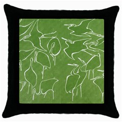 Katsushika Hokusai, Egrets From Quick Lessons In Simplified Drawing Throw Pillow Case (black) by Valentinaart