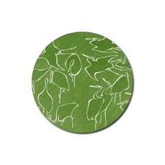 Katsushika Hokusai, Egrets From Quick Lessons In Simplified Drawing Rubber Coaster (round)  by Valentinaart