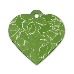 Katsushika Hokusai, Egrets From Quick Lessons In Simplified Drawing Dog Tag Heart (two Sides) by Valentinaart