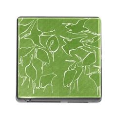 Katsushika Hokusai, Egrets From Quick Lessons In Simplified Drawing Memory Card Reader (square 5 Slot) by Valentinaart