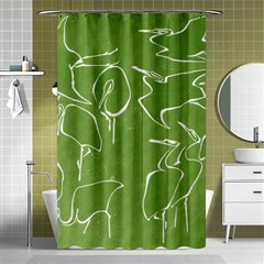 Katsushika Hokusai, Egrets From Quick Lessons In Simplified Drawing Shower Curtain 48  X 72  (small)  by Valentinaart