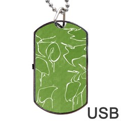 Katsushika Hokusai, Egrets From Quick Lessons In Simplified Drawing Dog Tag Usb Flash (two Sides) by Valentinaart