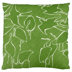 Katsushika Hokusai, Egrets From Quick Lessons In Simplified Drawing Large Cushion Case (two Sides) by Valentinaart