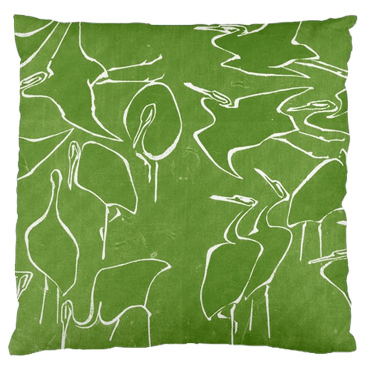 Katsushika Hokusai, Egrets from quick lessons in simplified drawing Large Cushion Case (Two Sides)