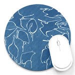 Katsushika Hokusai, Egrets from quick lessons in simplified drawing Round Mousepads Front