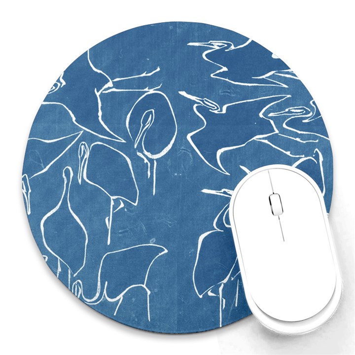 Katsushika Hokusai, Egrets from quick lessons in simplified drawing Round Mousepads