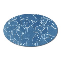 Katsushika Hokusai, Egrets From Quick Lessons In Simplified Drawing Oval Magnet by Valentinaart