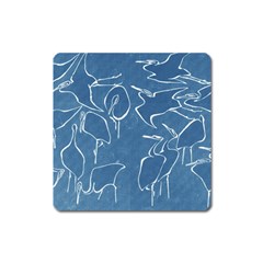 Katsushika Hokusai, Egrets From Quick Lessons In Simplified Drawing Square Magnet by Valentinaart