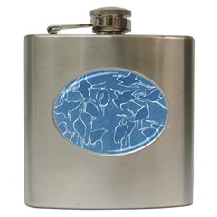 Katsushika Hokusai, Egrets From Quick Lessons In Simplified Drawing Hip Flask (6 Oz) by Valentinaart