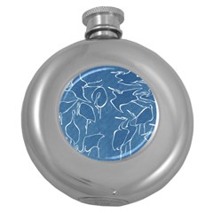 Katsushika Hokusai, Egrets From Quick Lessons In Simplified Drawing Round Hip Flask (5 Oz) by Valentinaart