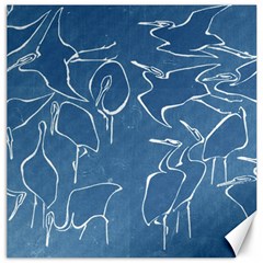 Katsushika Hokusai, Egrets From Quick Lessons In Simplified Drawing Canvas 12  X 12  by Valentinaart