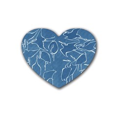 Katsushika Hokusai, Egrets From Quick Lessons In Simplified Drawing Rubber Coaster (heart)  by Valentinaart